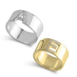 Bague Initiale en Zirconium