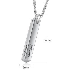 Collier Barre 3D avec Prénoms