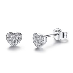 Boucles d'Oreilles Zirconium Cœur