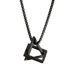 Collier 3D Noir Homme