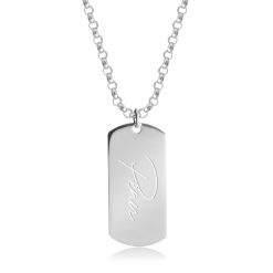 Collier Plaque Signature Homme
