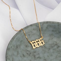 collier chiffres d'ange or