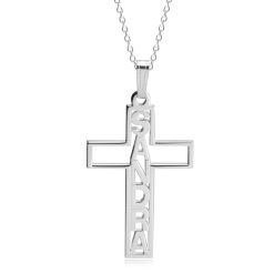 Collier Croix Prénom Vertical