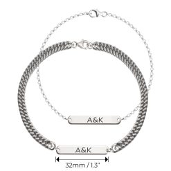 Bracelet Duo Couple avec Initiales