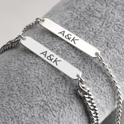Bracelet Duo Couple avec Initiales