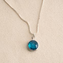 Collier Zircon Bleu