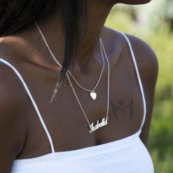 Collier Cœur et Prénom Superposés