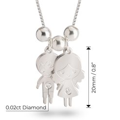 Collier Famille Personnalisé avec Diamants