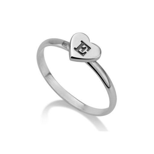 Bague avec un Cœur et Initiale