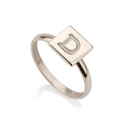 Bague Carrée et Initiale