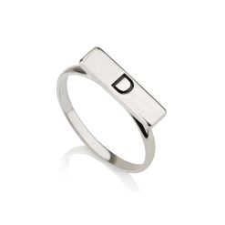 Bague Barre avec Initiale