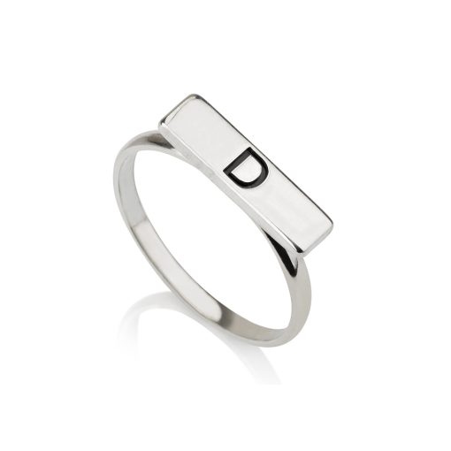Bague Barre avec Initiale