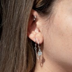 Boucle d'Oreille 2 trous avec Initiale
