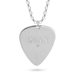 Collier Médiator Gravé avec Diamant