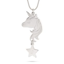 Collier Licorne avec Initiale