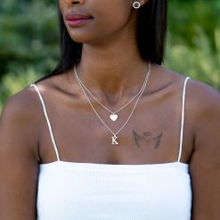 Collier Cœur et Initiale Superposés