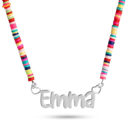 Collier Perles Colorées avec Prénom
