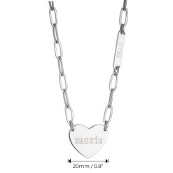 Collier Cœur et Barre avec Chaîne Trombone