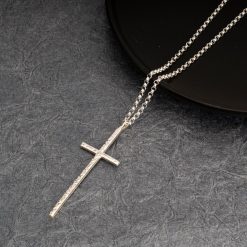 Collier Croix Martelée