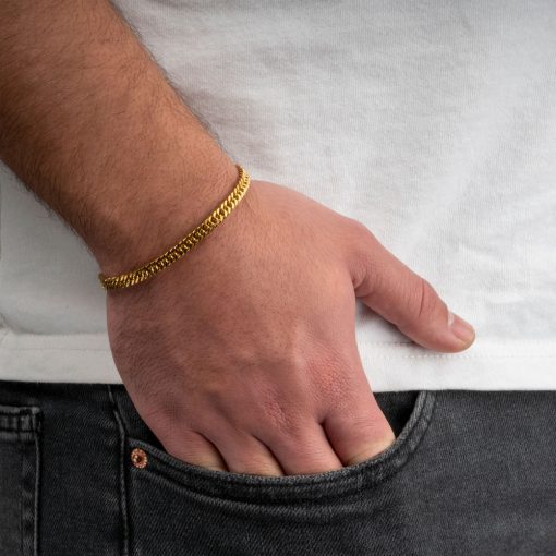 Bracelet à Chaîne Cubaine Miami Pour Homme Avec Fermoir à Boucle