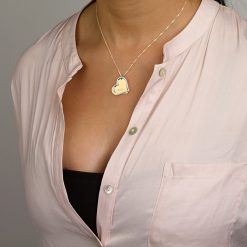 Collier Cœurs 2 Tons avec Gravure