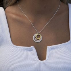 Collier d'Anneaux Gravés pour Mamans en 3 Tons