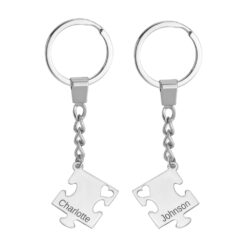 Porte-clés puzzle en argent personnalisable
