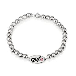 Bracelet Perles Initiale et Pierre de Naissance