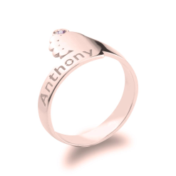 Bague Pied de Bébé Personnalisée