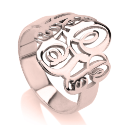 Bague Monogramme Entrelacé en plaqué or rose