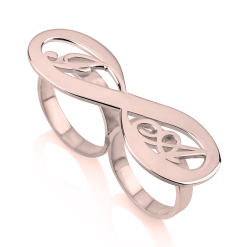 Bague Deux Doigts Infini avec Initiales