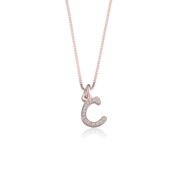 Collier Pendentif Initiale avec Zirconium