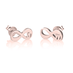 Boucles d'Oreilles Clous Infini avec Initiale