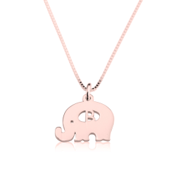 Collier Petit Éléphant avec Initiale