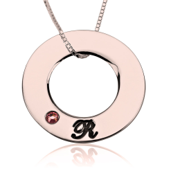 Collier Cercle Initiales et Cristaux