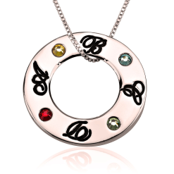 Collier Cercle Initiales et Cristaux