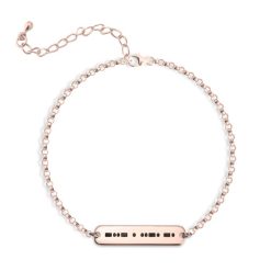 Bracelet Code Morse en plaqué or rose