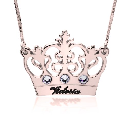 Collier Couronne Gravée