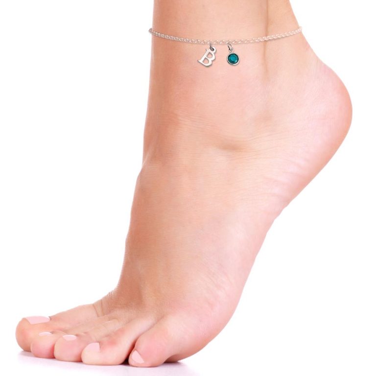 Bracelet De Cheville Femme Initiale - Double Chaîne Avec Pendentif Lettre Et Cœur - Acier Inoxydable 316L - Longueur Réglable 22 5cm Chaîne Pied Initiale A-Z