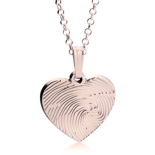 Collier Cœur Gravé avec Empreinte Digitale