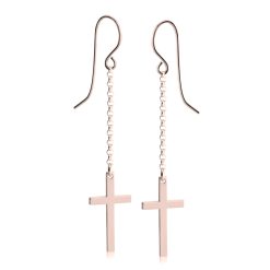 Boucles d'Oreilles Chaîne et Croix