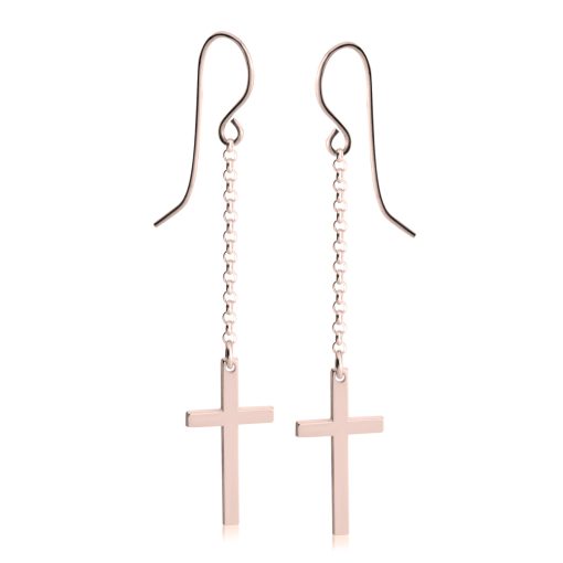 Boucles d'Oreilles Chaîne et Croix