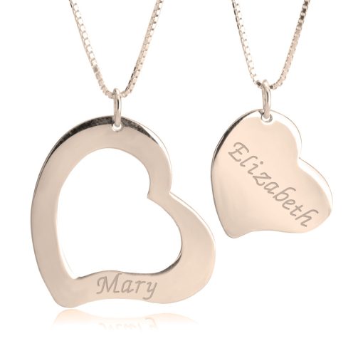 Deux Colliers Cœur Puzzle Mère Fille