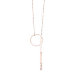 Collier Cercle et Barre Gravée