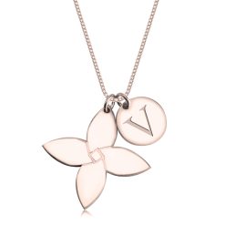 Collier Fleur avec Initiale