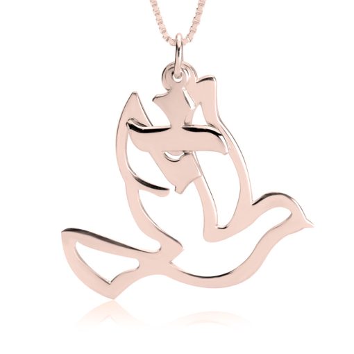 Collier Colombe avec Initiale en Hébreu