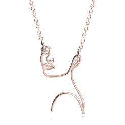 Collier Visage Femme Art Line	