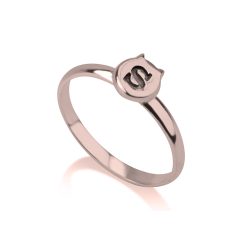 Bague Chat avec Initiale