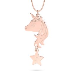 Collier Licorne avec Initiale