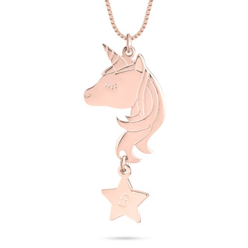 Collier Licorne avec Initiale